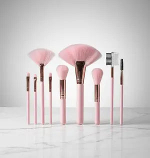 GR Professional Pink Makeup Brush Set – Soft Synthetic Bristles Kit for Face & Eyes UAE Fast Delivery