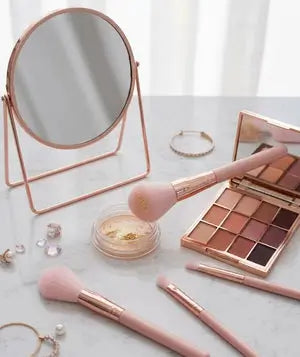 GR Professional Pink Makeup Brush Set – Soft Synthetic Bristles Kit for Face & Eyes UAE Fast Delivery